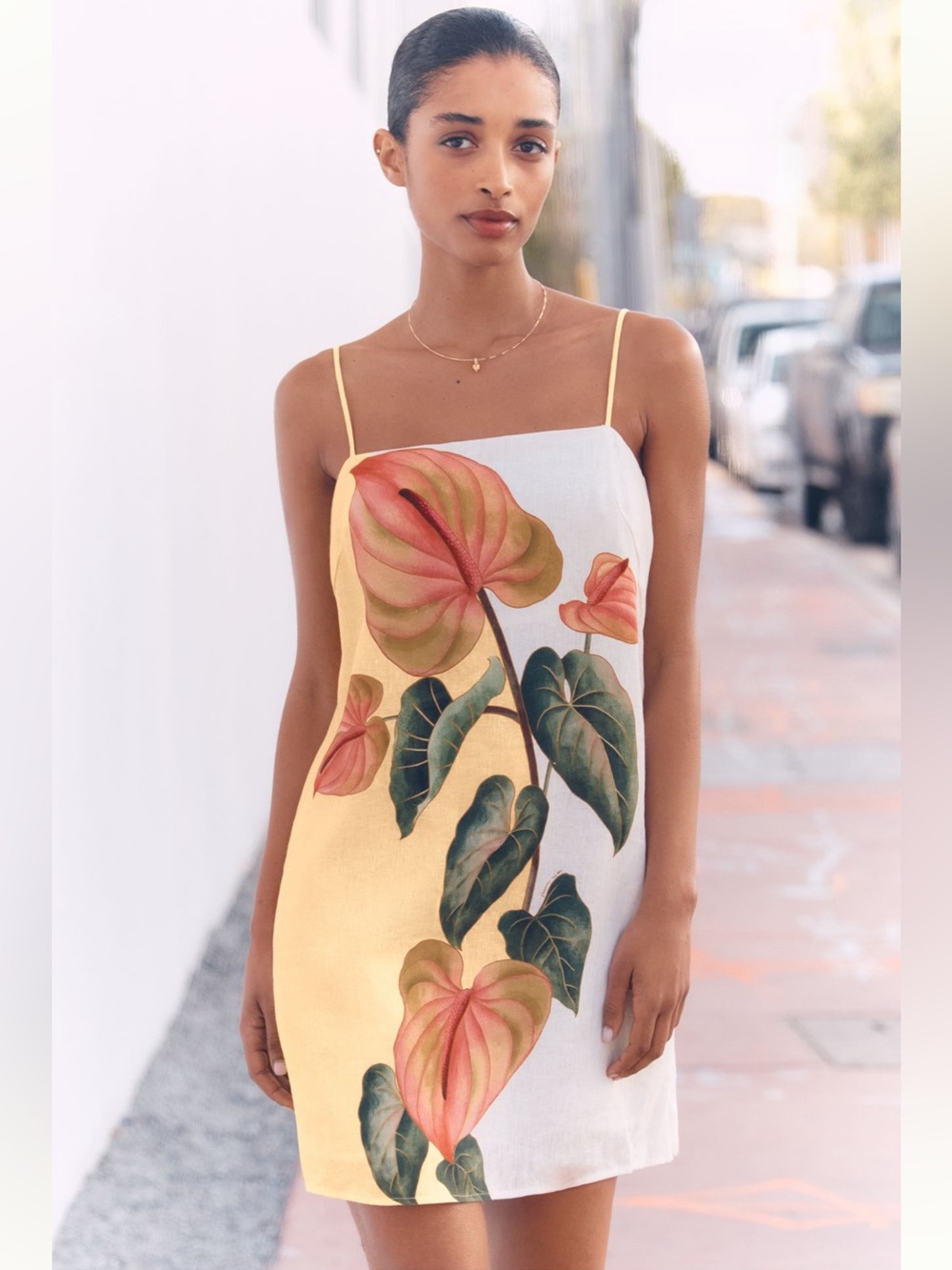 Farm Rio Anthurium 100% Linen Mini Dress - Sz M